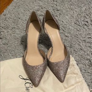 Gently worn Size 8 glitter J Crew pumps